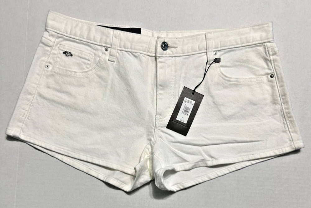 Armani Exchange Denim Shorts Size 14 Women’s White Vintage NWT